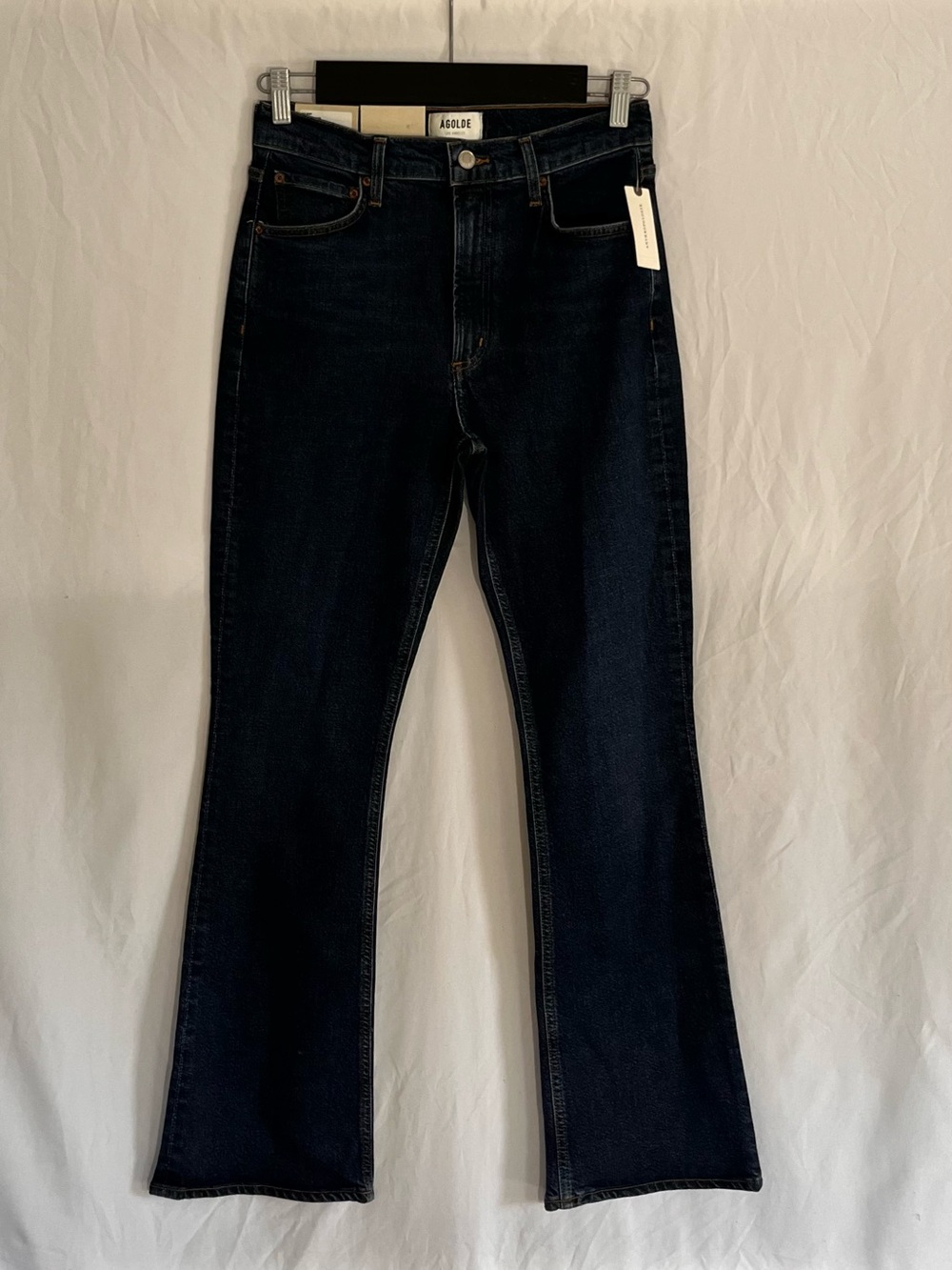 Agolde Dark Indigo High-Rise Wide Leg Jeans